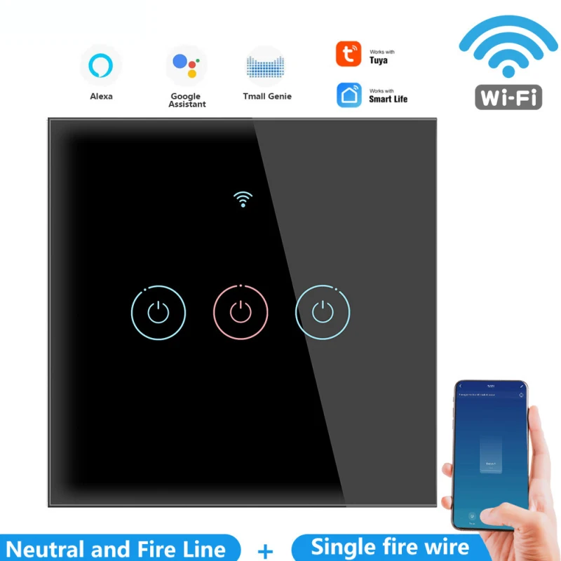 Настенный сенсорный выключатель с поддержкой Wi-Fi 1/2/3 клавиши 110-250 В | Электроника