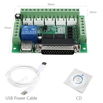 SAVEBASE 5 Axis Breakout Board with USB Power Cable for Mach3 Controlled CNC Single Axis 2-phase Stepper Driver Controller
SAVEBASE 5 Axis Breakout Board with USB Power Cable for Mach3 Controlled CNC Single Axis 2-phase Stepper Driver Controller