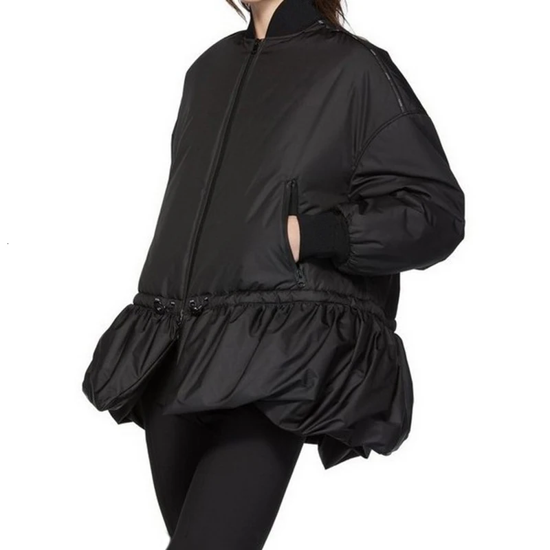 GALCAUR Korean Women's Jacket Stand Collar Long Sleeve Zipper Pocket Oversized Female Jackets Autumn Fashion New Clothing 2019 (6).jpg