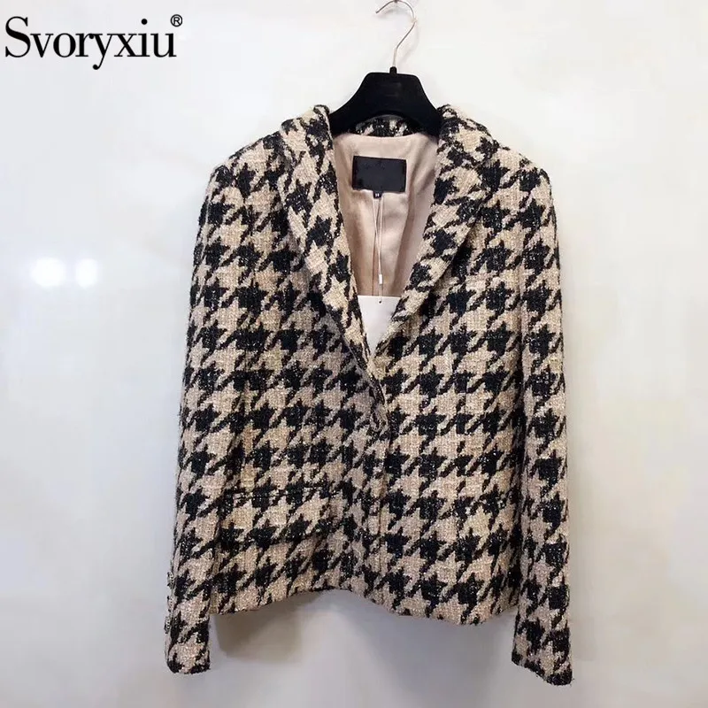 Svoryxiu Designer Custom Autumn Winter Black White Lattice Vintage Jackets Outwear Women's High-End Silk Lining Fashion Jackets
Svoryxiu Designer Custom Autumn Winter Black White Lattice Vintage Jackets Outwear Women's High-End Silk Lining Fashion Jackets