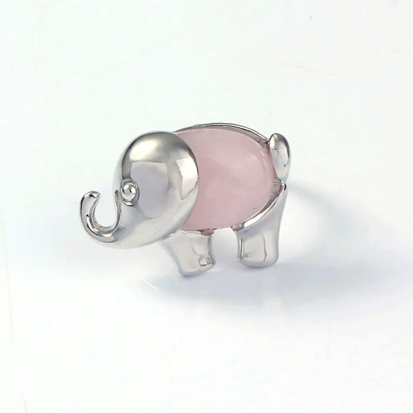 Trendy-beads Silver Plated Engagement Ring Resizable Elephant Shape Natural Rose Pink Quartz Finger Ring
Trendy-beads Silver Plated Engagement Ring Resizable Elephant Shape Natural Rose Pink Quartz Finger Ring