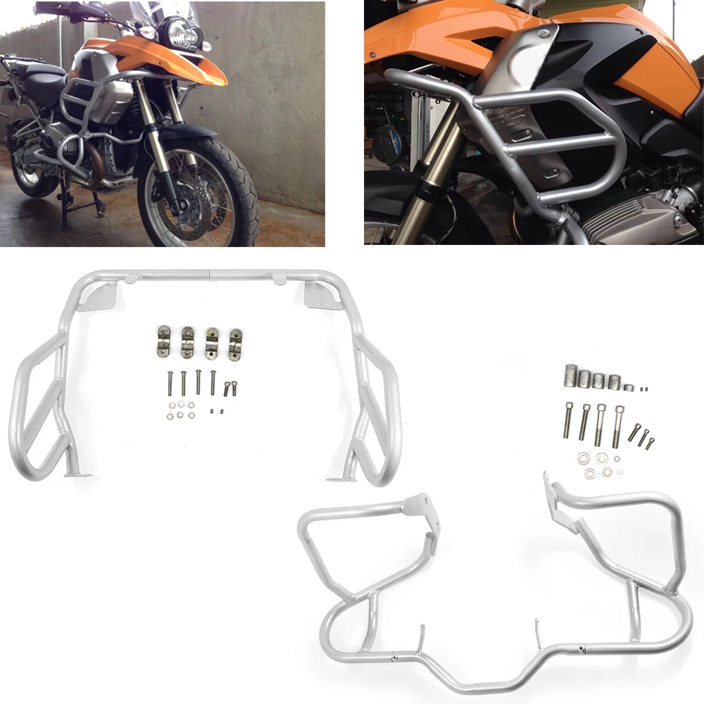R1250GS 2018 2019 Sliver Alpha Rider Motorcycle Upper Engine Protetive Guard Tank Crash Bar Bumper Buffer Frame Falling Protector For BMW R1200GS 2018