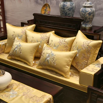 large Chinese traditional light yellow pillow case back cushion cover precision embroidered floral waist pillow cover wood sofa 
large Chinese traditional light yellow pillow case back cushion cover precision embroidered floral waist pillow cover wood sofa