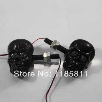 Pair Black LED Skull Amber Turn Signals Light for Harley Dyna Glide Softail Road King Yamaha Virago Road Royal V Star XV R1 R6
Pair Black LED Skull Amber Turn Signals Light for Harley Dyna Glide Softail Road King Yamaha Virago Road Royal V Star XV R1 R6