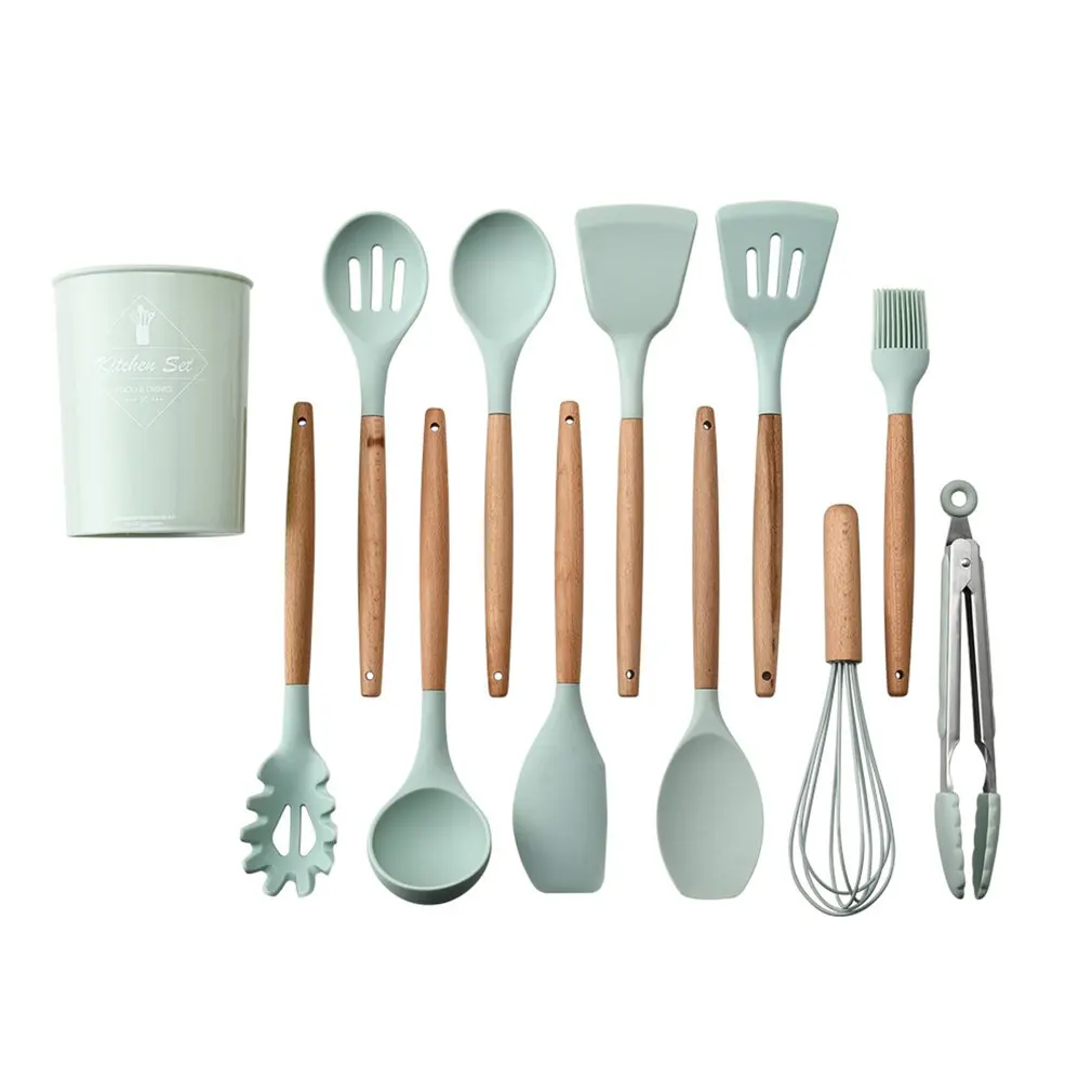 11 pcs silicone kitchen utensil set solid wood handle with storage bucket kitchen utensil kit kitchen tool accessories
11 pcs silicone kitchen utensil set solid wood handle with storage bucket kitchen utensil kit kitchen tool accessories