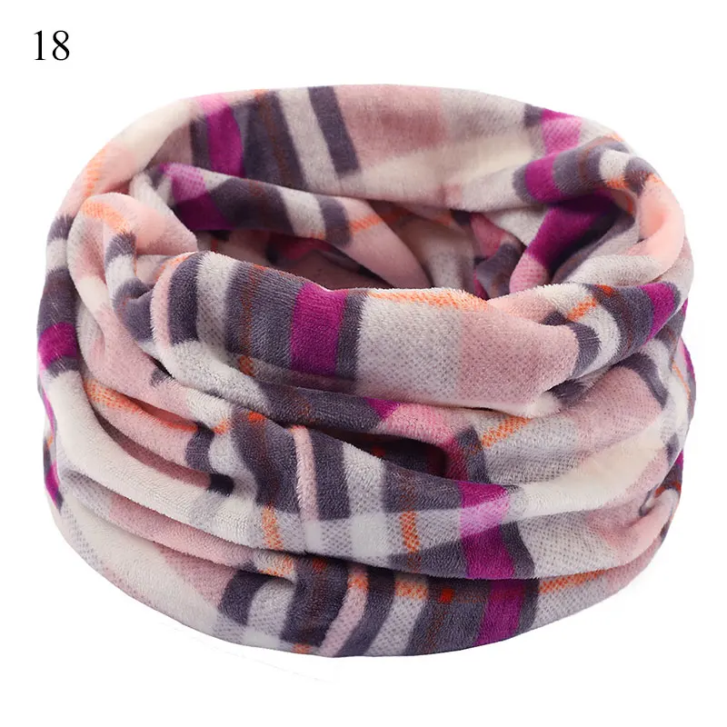 

Unisex Winter Soft Fleece Scarf Double Layer Knitted Neck Warmer Colored Floral Snood Scarves Outdoor Ski Scarf For Women Men