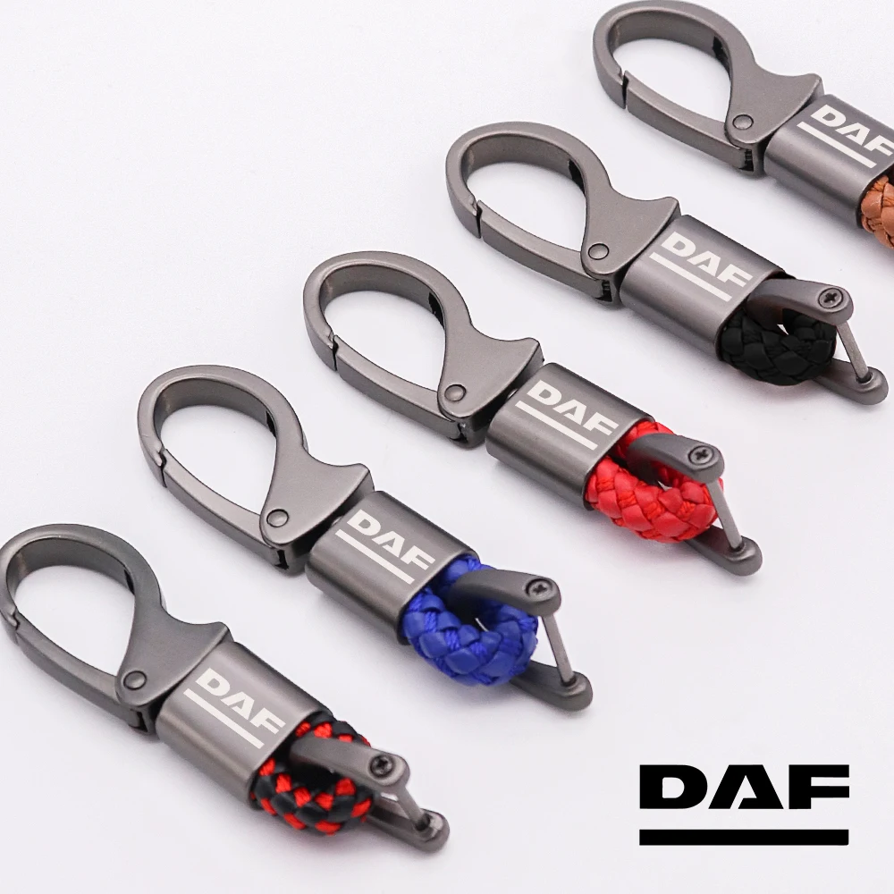 Фото Автомобильный брелок для ключей DAF xf cf lf van металлический и кожаный фоторемень |