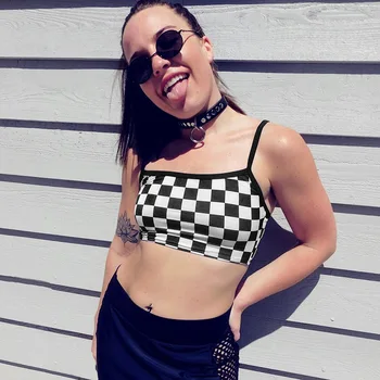 Sexy Checkered Cropped Top 2020 Summer Sleeveless Checkerboard Tank Tops Tees Shirt Strappy Plaid Camis Streetwear
Sexy Checkered Cropped Top 2020 Summer Sleeveless Checkerboard Tank Tops Tees Shirt Strappy Plaid Camis Streetwear