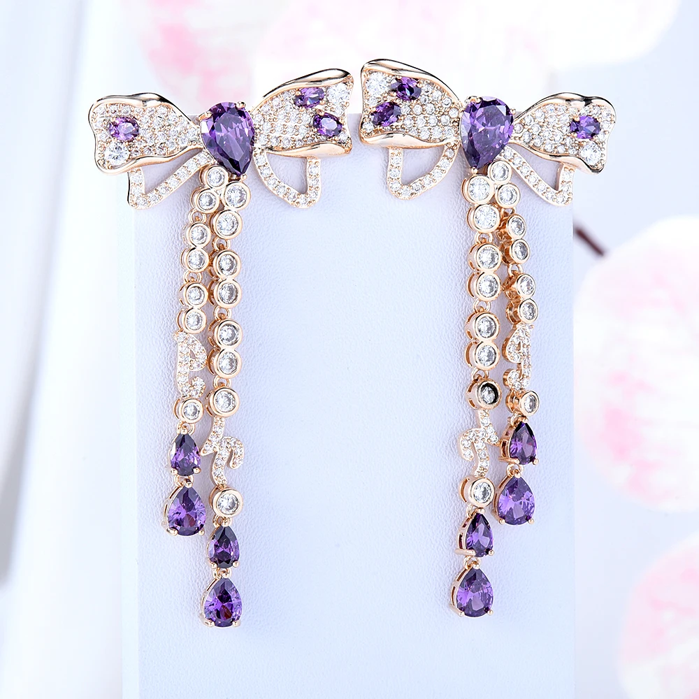 KellyBola Noble Sweet Bow Design Luxury Cubic Zirconia Pendant Earrings Shiny Jewelry Ladies Fashion High Quality Party Daily
KellyBola Noble Sweet Bow Design Luxury Cubic Zirconia Pendant Earrings Shiny Jewelry Ladies Fashion High Quality Party Daily