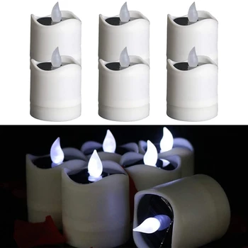 6 Pcs Solar LED Flameless Candles Light,Waterproof,for Wedding Christmas Halloween Party Decor, Flicker Cool White Light
6 Pcs Solar LED Flameless Candles Light,Waterproof,for Wedding Christmas Halloween Party Decor, Flicker Cool White Light