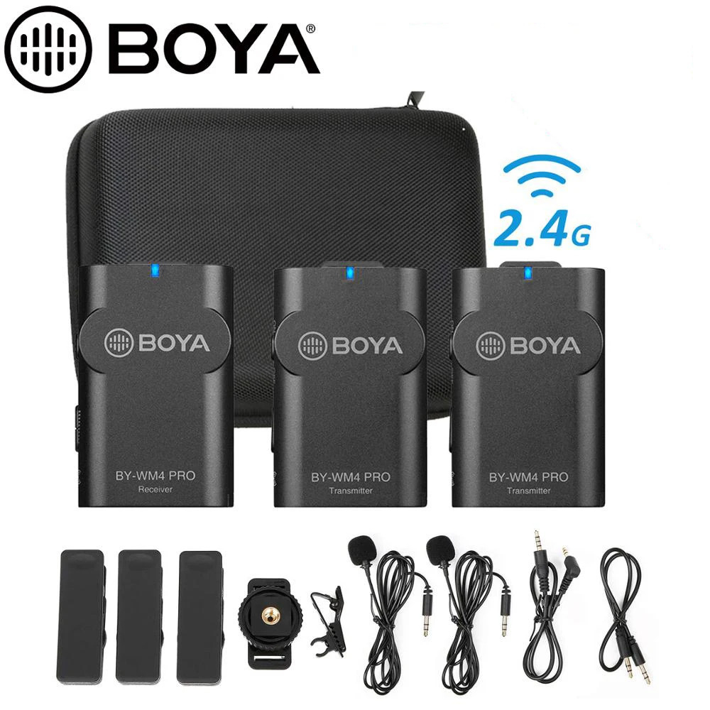 BOYA BY-WM4 Pro K1/K2/K3/K4/K5 2 4G беспроводной микрофон Vlog для цифровой зеркальной камеры