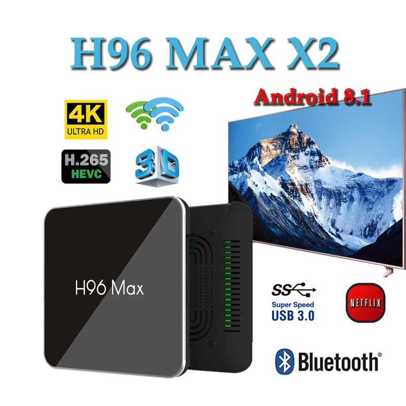 Netherlands smart tv set top box H96 MAX X2 android8.1 tv box Amlogic S905x2 4GB 64GB Quad Core Smart media player H96MAX
Netherlands smart tv set top box H96 MAX X2 android8.1 tv box Amlogic S905x2 4GB 64GB Quad Core Smart media player H96MAX
