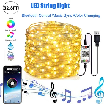 5-20m RGB Bluetooth Control Christmas Tree LED String Fairy Light Wedding Party Music Sync Color Changing String Light Garland
5-20m RGB Bluetooth Control Christmas Tree LED String Fairy Light Wedding Party Music Sync Color Changing String Light Garland