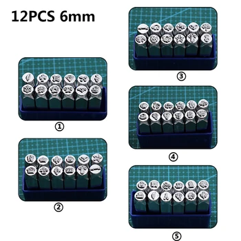 12pcs 6mm Different Stamping Patterns Steel Leather Stamping Punch DIY LOGO Tool Leather Craft Stamps Pressing Kit
12pcs 6mm Different Stamping Patterns Steel Leather Stamping Punch DIY LOGO Tool Leather Craft Stamps Pressing Kit