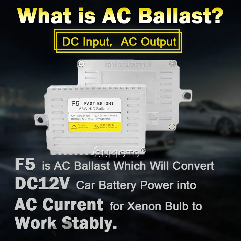 SUKIOTO Super Fast Bright 55W H7 Xenon HID Kit H1 H11 9005 HB3 9006 D2H 9012 5500K Ignition Block Slim Ballast Auto Headlight (16)