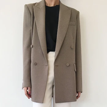 FMFSSOM Spring Autumn Loose Single Button Plaid Vintage Retro Pocket Women Female Lady Casual Balzer Suit
FMFSSOM Spring Autumn Loose Single Button Plaid Vintage Retro Pocket Women Female Lady Casual Balzer Suit