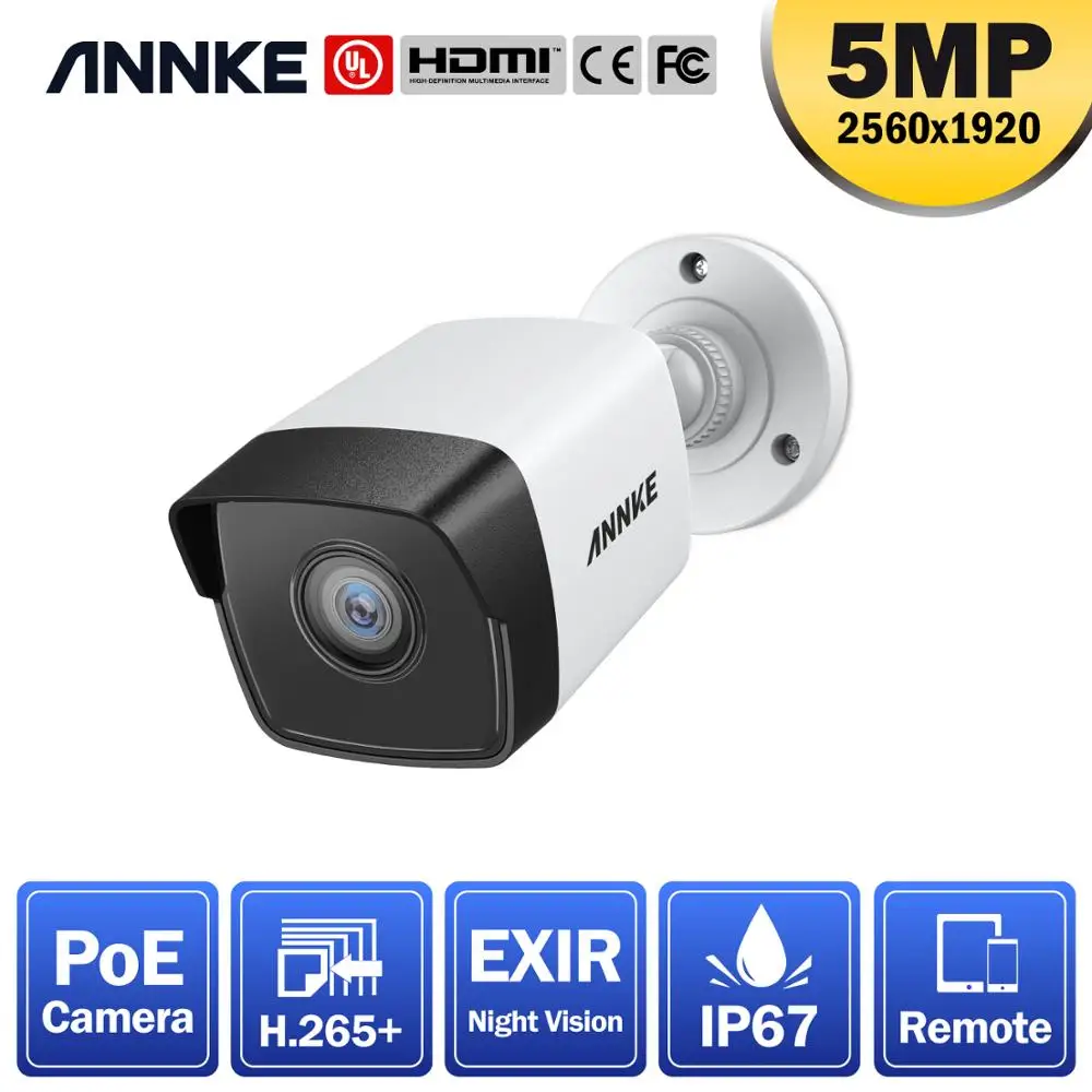 ANNKE 1X C500 5MP POE IP Camera Outdoor Indoor Weatherproof Security Network Bullet Home IP Camera With 100ft EXIR Night Vision
ANNKE 1X C500 5MP POE IP Camera Outdoor Indoor Weatherproof Security Network Bullet Home IP Camera With 100ft EXIR Night Vision