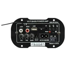 35 w 자동차 블루투스 서브 우퍼 하이파이 저음 파워 앰프 스테레오 디지털 앰프 보드 오디오 usb tf 원격 제어 미국 플러그(China)