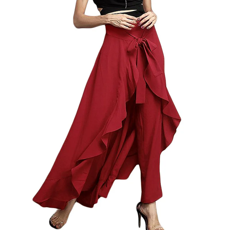 CUHAKCI Women Chiffon Pant Skirt Causal Ruffle Drawstring Trouser High Waist Zipper Irregular Loose Pure Color Autumn Female New
CUHAKCI Women Chiffon Pant Skirt Causal Ruffle Drawstring Trouser High Waist Zipper Irregular Loose Pure Color Autumn Female New