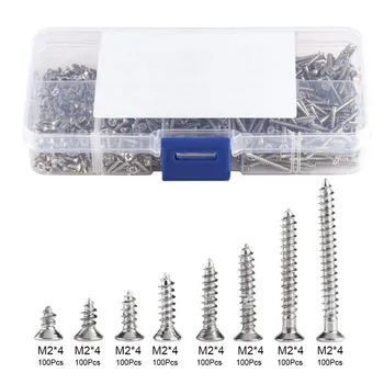 800Pcs M2 Self-Tapping Screws Carbon Steel 4mm 6mm 8mm 10mm 12mm 16mm 20mm Screw Fasteners Woodworking Kit With Storage Box 
800Pcs M2 Self-Tapping Screws Carbon Steel 4mm 6mm 8mm 10mm 12mm 16mm 20mm Screw Fasteners Woodworking Kit With Storage Box