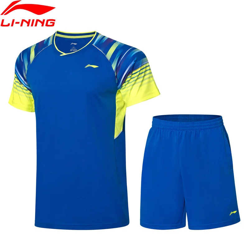 (Break Code) мужские костюмы для бадминтона Li-Ning соревнований сухая дышащая футболка с