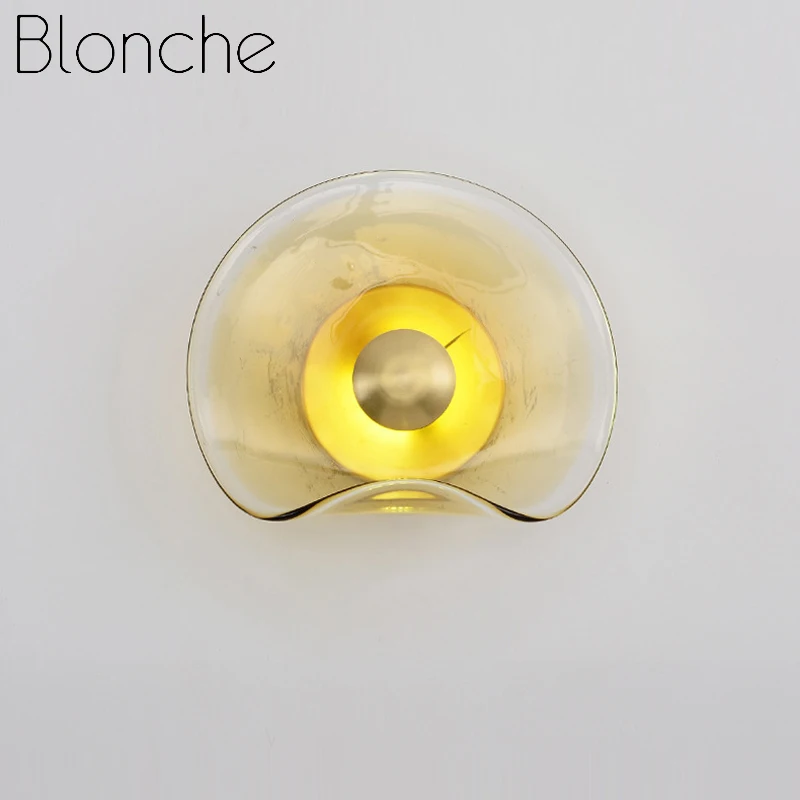 

Blonche Modern Wall Lamp Gold Led Wall Lights Glass Fixtures for Living Room Kitchen Corridor Home Decor Luminaire Round Sconce