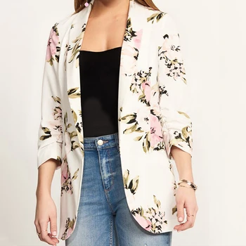 Spring Autumn Fashion Print Pocket Small Jacket Long Sleeve Turn Down Collar White Open Stitch Regular Jacket
Spring Autumn Fashion Print Pocket Small Jacket Long Sleeve Turn Down Collar White Open Stitch Regular Jacket