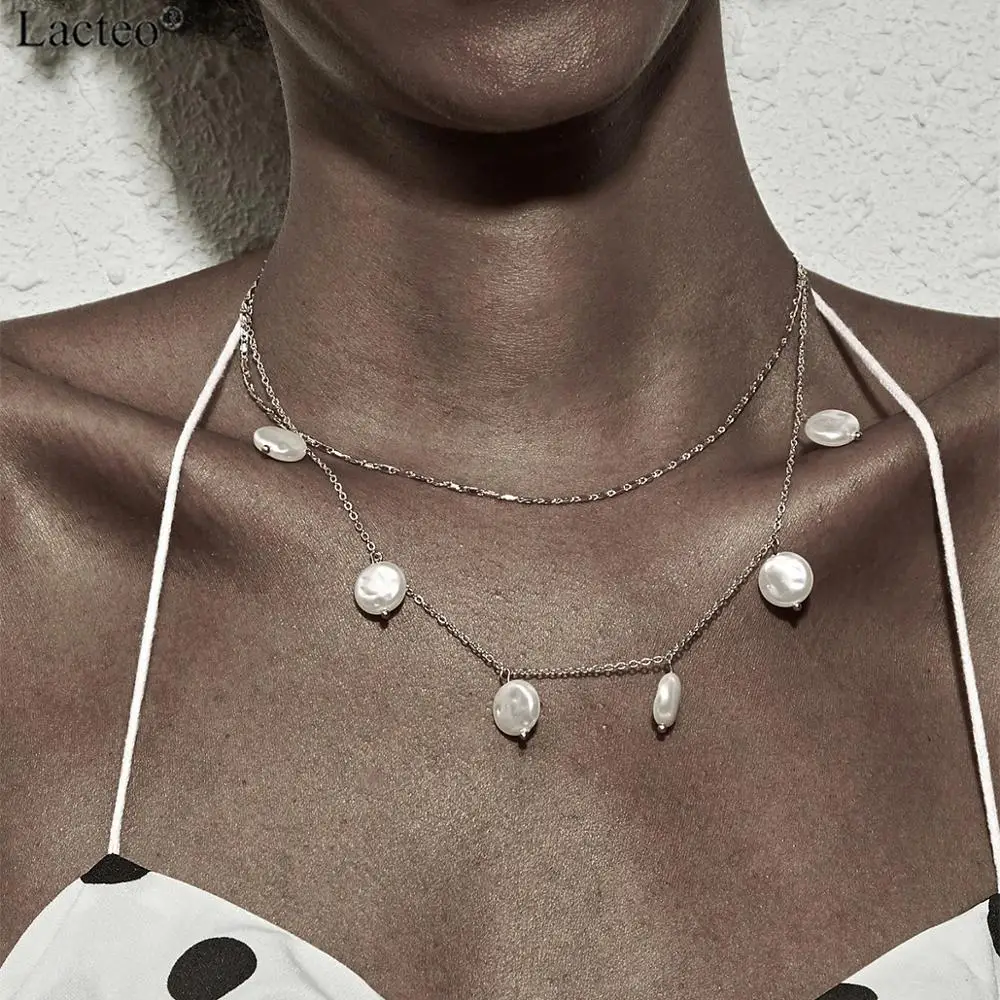 Lacteo Bohemian Imitation Pearl Pendant Necklaces for Women Statement Multi Layer Metal Clavicle Chain Choker Neckalce Jewelry
Lacteo Bohemian Imitation Pearl Pendant Necklaces for Women Statement Multi Layer Metal Clavicle Chain Choker Neckalce Jewelry