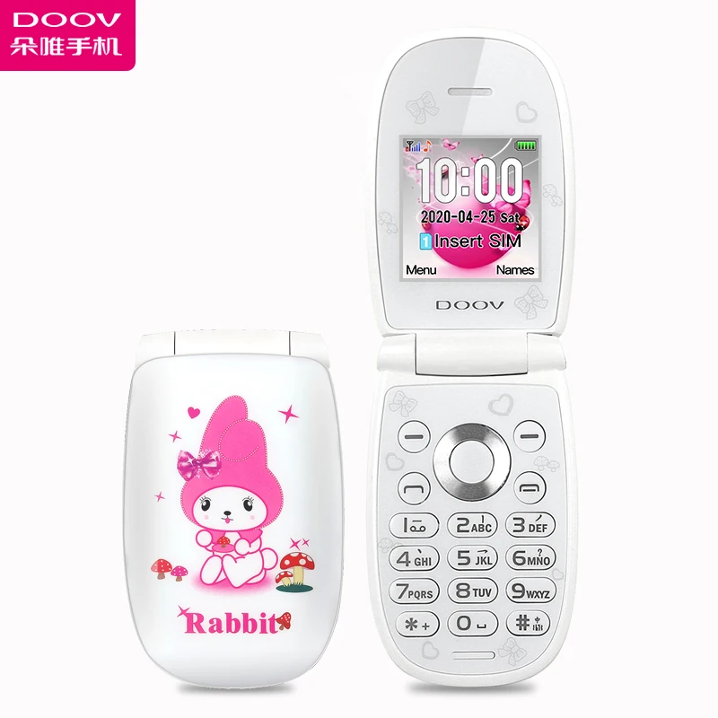 W11 Mini Clamshell Kids Mobile Phone 1.44 Inch Single Sim MP3 Bluetooth Camera Small Flip Cute Girl Storytelling CellPhone | Мобильные