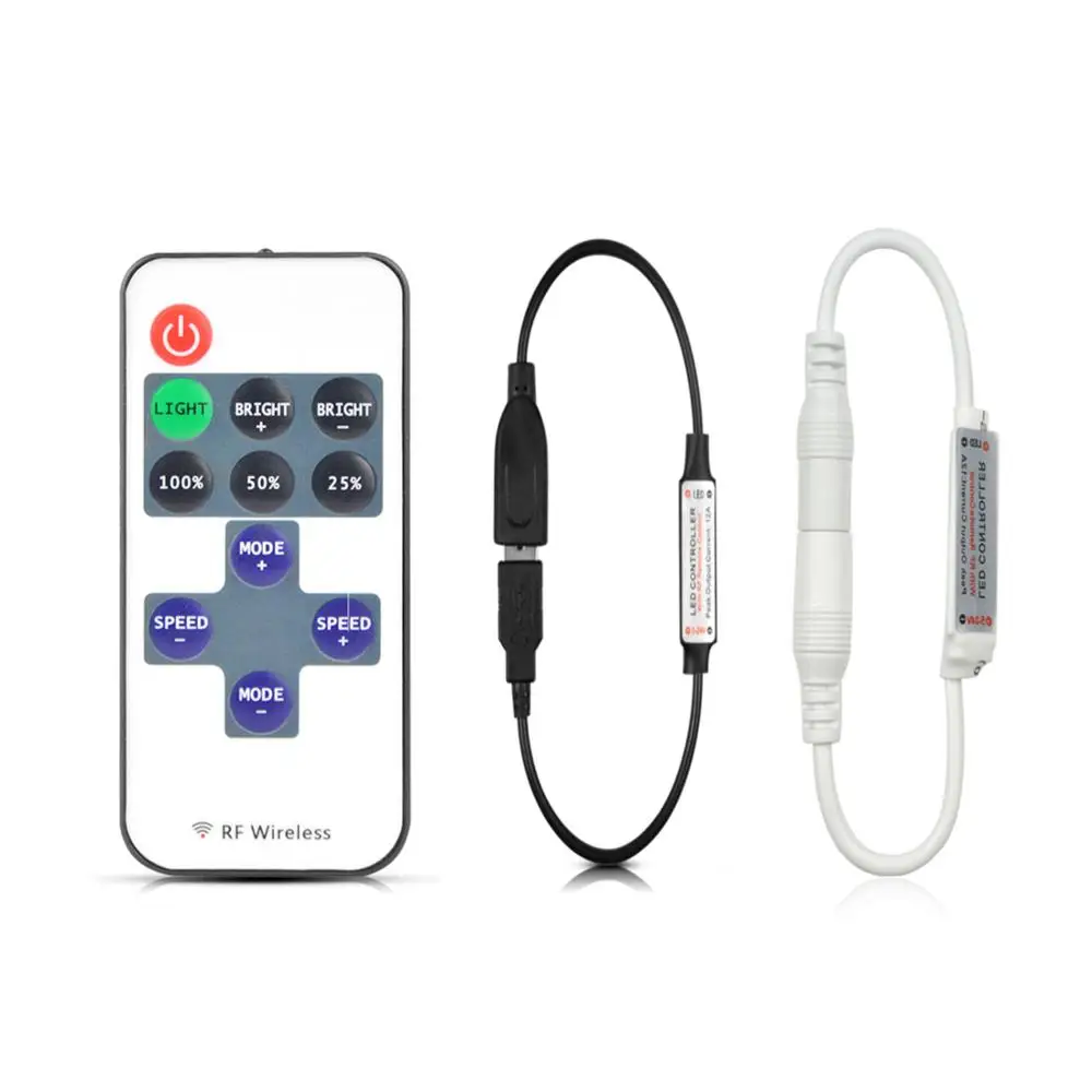 5V 12V Dimmer for 2835 5050 Single Color LED Strip Light 11keys RF LED Remote controller tape Lighting Accessory Dimmable
5V 12V Dimmer for 2835 5050 Single Color LED Strip Light 11keys RF LED Remote controller tape Lighting Accessory Dimmable