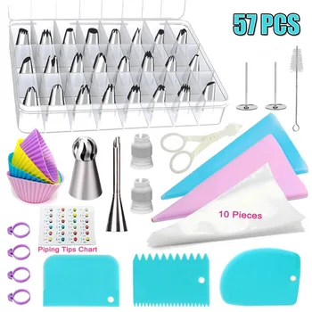 57Pcs Cake Decorating Tools Set Cake Baking Pastry Nozzles Confectionery Tools Round Cake Decorating Tools Baking Tools
57Pcs Cake Decorating Tools Set Cake Baking Pastry Nozzles Confectionery Tools Round Cake Decorating Tools Baking Tools