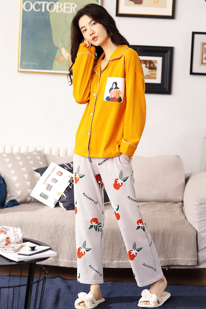 7083 Pajamas Women's Spring And Autumn Pure Cotton Korean-style Cardigan Piece Tracksuit Sweet Long-sleeve Suit Students Casual
7083 Pajamas Women's Spring And Autumn Pure Cotton Korean-style Cardigan Piece Tracksuit Sweet Long-sleeve Suit Students Casual