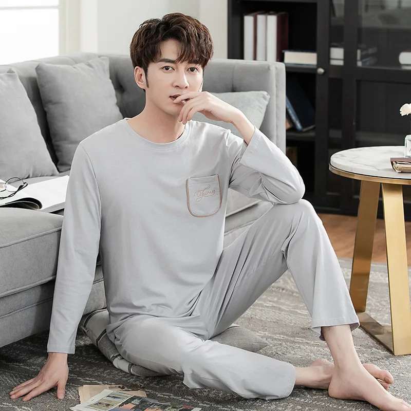 Modal Men's Pajamas Long Sleeve Thin Type for Spring and Autumn Suit Leisure Tops Plus Size Men's Homewear Home Suit Sleepwear
Modal Men's Pajamas Long Sleeve Thin Type for Spring and Autumn Suit Leisure Tops Plus Size Men's Homewear Home Suit Sleepwear