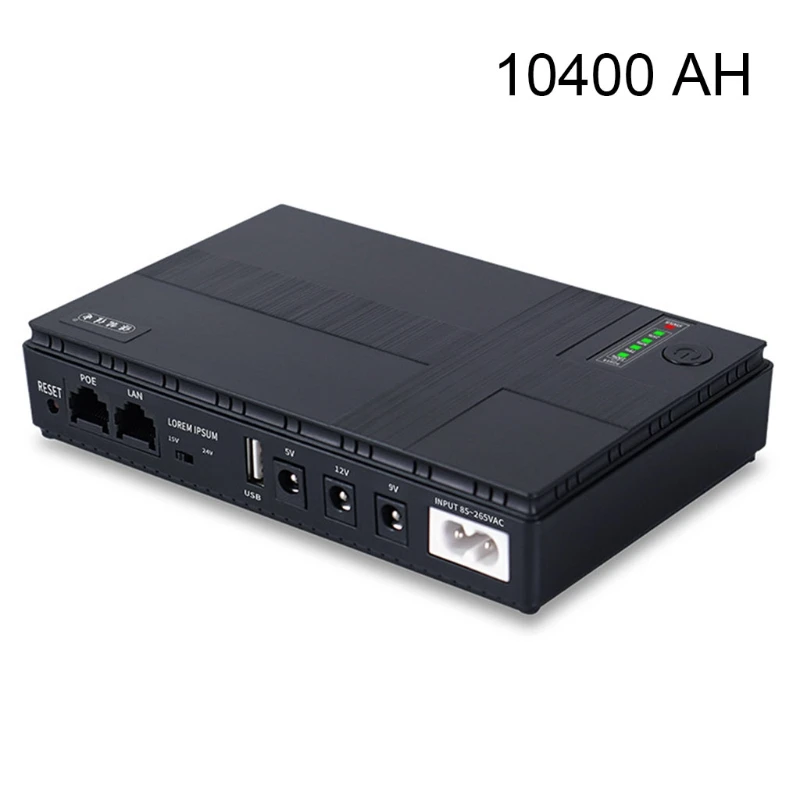 10400 mAh Mini Portable UPS 5V/9V/12V/15/24V Uninterruptible Power Supply for WiFi Router Large Capacity Backup Adapter | Обустройство