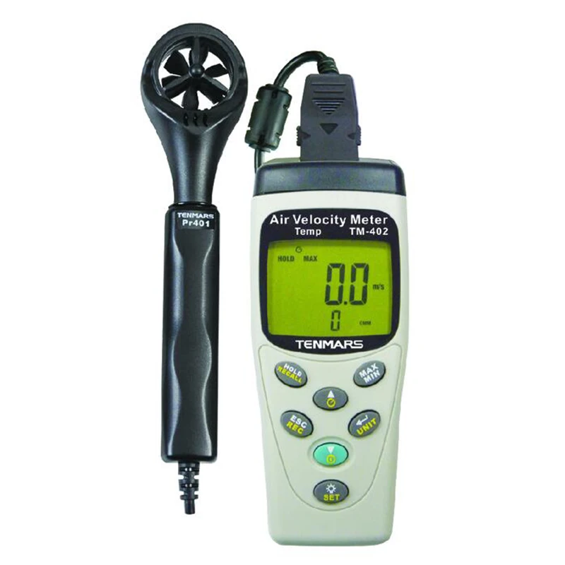 TENMARS TM-402 Anemometer Use For Measures Air Speed, Temperature ,Humidity,Air Moisture and Absolute Pressure,New.
TENMARS TM-402 Anemometer Use For Measures Air Speed, Temperature ,Humidity,Air Moisture and Absolute Pressure,New.