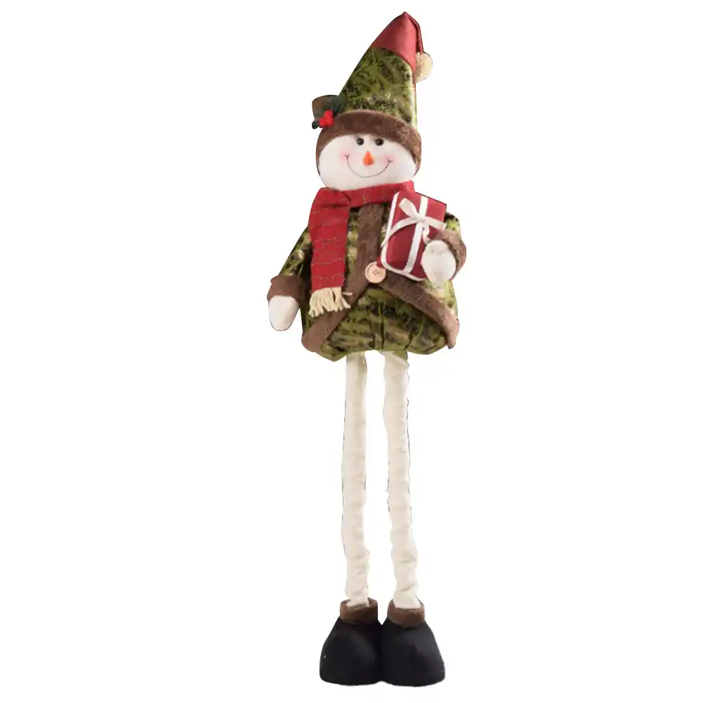 christmas santa claus doll retractable snowman elk dolls table