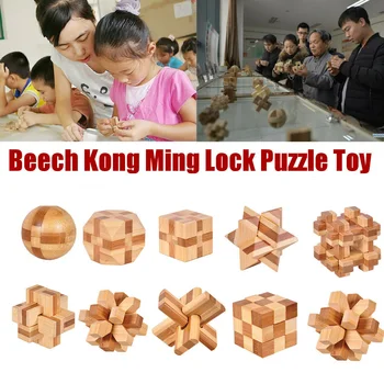 Kong Ming Lock 3D Wooden Interlocking Puzzles Game Toy Bamboo Small Size For Adults Kids Classic Toys Brain Teaser Toys Gift
Kong Ming Lock 3D Wooden Interlocking Puzzles Game Toy Bamboo Small Size For Adults Kids Classic Toys Brain Teaser Toys Gift