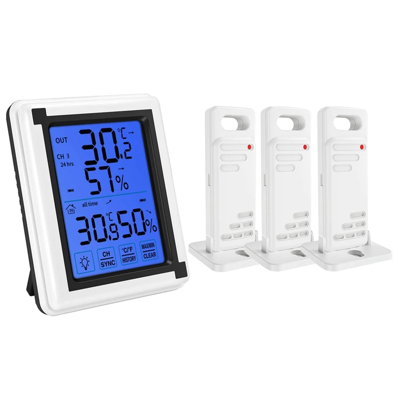 Press Screen Weather Station + Outdoor Forecast Sensor Backlit Thermometer Hygrometer Wireless Weather Station
Press Screen Weather Station + Outdoor Forecast Sensor Backlit Thermometer Hygrometer Wireless Weather Station