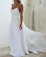 A-Line Summer Beach Boho Wedding Dress V Neck Sweep Train Chiffon Lace Spaghetti Strap Bridal Gown Vestido De Noiva
A-Line Summer Beach Boho Wedding Dress V Neck Sweep Train Chiffon Lace Spaghetti Strap Bridal Gown Vestido De Noiva