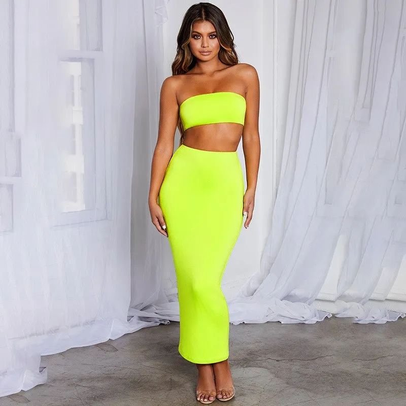 2019 Strapless High Waist Sexy Long Dress Women Off Shoulder Sleeveless Summer Two Piece Dress Backless Club Party Dress
2019 Strapless High Waist Sexy Long Dress Women Off Shoulder Sleeveless Summer Two Piece Dress Backless Club Party Dress
