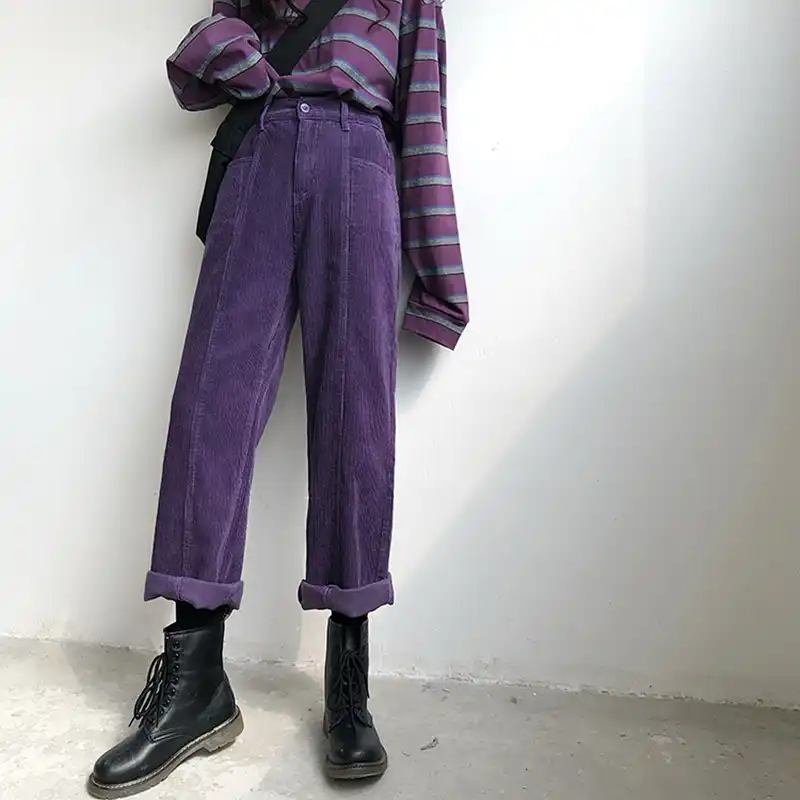 purple corduroy pants womens
