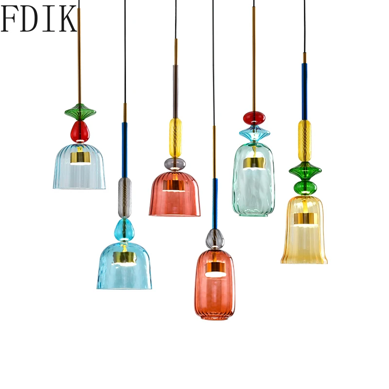 Nordic Colorful Candy Pendant Lights Modern Glass Design Hanglamp for Living Room Restaurant Kitchen Coffee Indoor Lighting Lamp
Nordic Colorful Candy Pendant Lights Modern Glass Design Hanglamp for Living Room Restaurant Kitchen Coffee Indoor Lighting Lamp