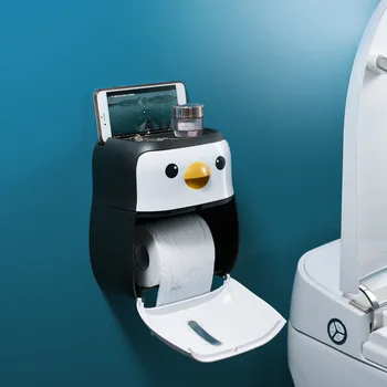 Waterproof Wall Mount Toilet Paper Holder Shelf Penguin Toilet Paper Tray Roll Paper Tube Storage Box Creative Tray Tissue Box
Waterproof Wall Mount Toilet Paper Holder Shelf Penguin Toilet Paper Tray Roll Paper Tube Storage Box Creative Tray Tissue Box