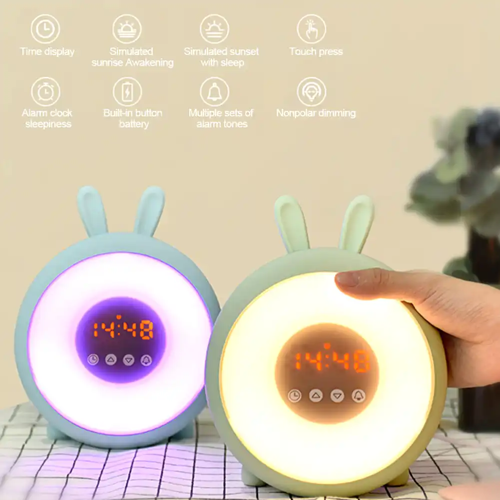 snooze gift cute bedside touch button alarm clock