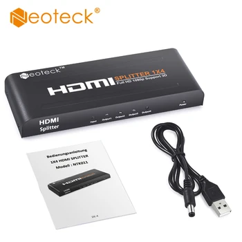 Neoteck (Send From US) 1x4 HDMI 1080P 4 Way HDMI Splitter HD HUB 3D Splitter Amplifier Switcher HDMI to HDMI
Neoteck (Send From US) 1x4 HDMI 1080P 4 Way HDMI Splitter HD HUB 3D Splitter Amplifier Switcher HDMI to HDMI