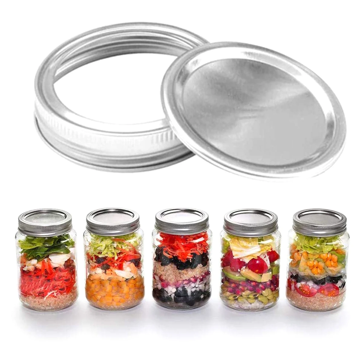 Faroot 10Pcs Split-Type Cover Set, Leak Proof Round Metal Ring + Sealing Lid for Mason Jar
Faroot 10Pcs Split-Type Cover Set, Leak Proof Round Metal Ring + Sealing Lid for Mason Jar