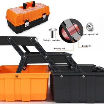 17inch Foldable Tool Box Storage Case Organizer Multifunction Sturdy Household Craft Portable Three Layers Repair Durable 
17inch Foldable Tool Box Storage Case Organizer Multifunction Sturdy Household Craft Portable Three Layers Repair Durable