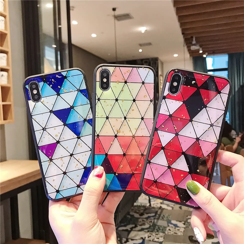 Geometric Gold Foil Case for Samsung Galaxy S8 S9 S10 Plus Note 8 9 10 Luxury Triangle Glitter TPU Fashion Protect Cover Woman
Geometric Gold Foil Case for Samsung Galaxy S8 S9 S10 Plus Note 8 9 10 Luxury Triangle Glitter TPU Fashion Protect Cover Woman