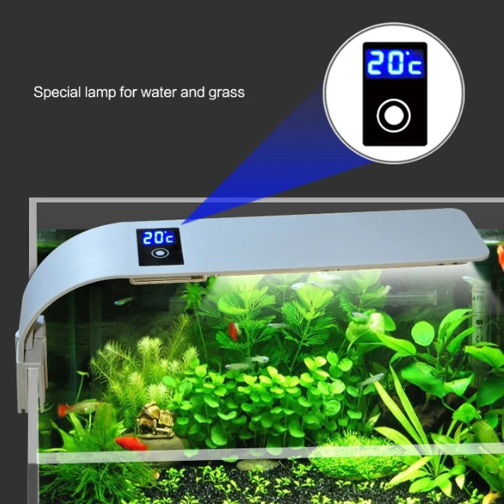LED Lighting Touch Screen Fish Tank Light 15W Aquarium Energy-saving Lamp Aquatic Plant Clip-on | Дом и сад