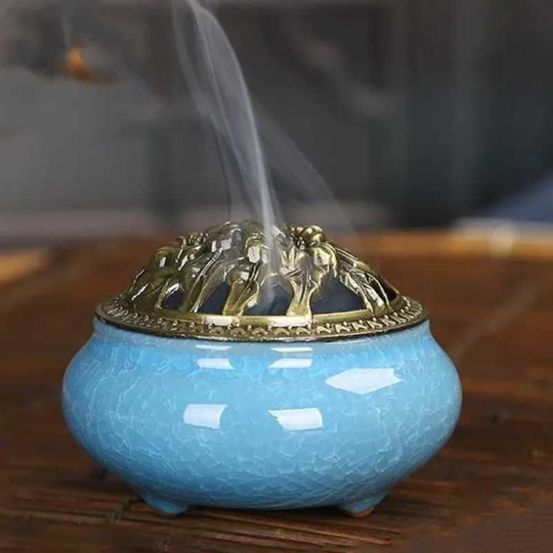 Фото Ceramic disc incense burner with sandalwood Buddha home decor | Дом и сад